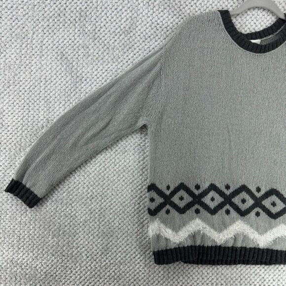 J Jill Sweater Womens L Gray Wool Mohair Crew Neck Long Sleeves Pull Over Jumper - Picture 5 of 14